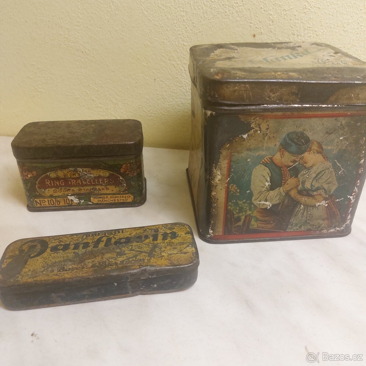 Staré plechové krabičky-3 kusy.