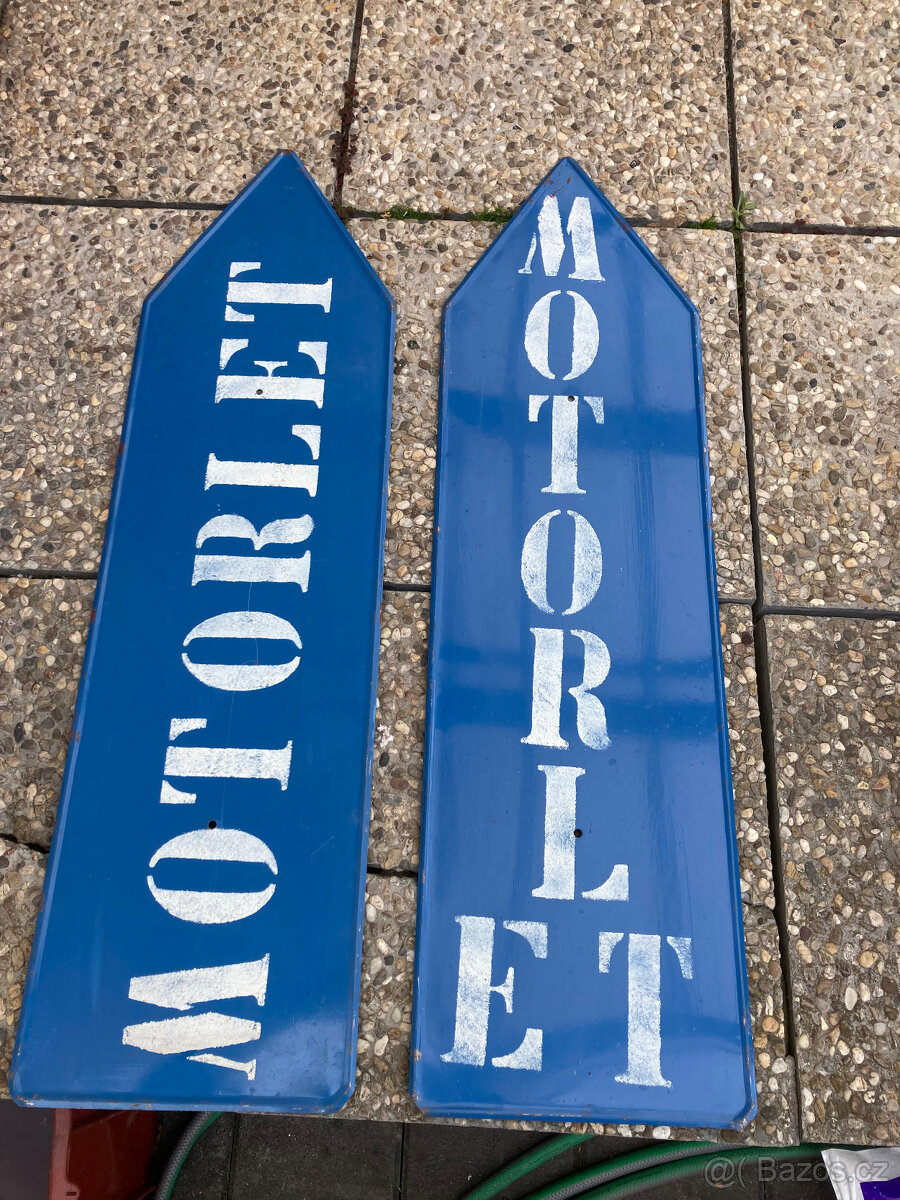 Cedule 2 kusy, staré MOTORLET za 400 kč