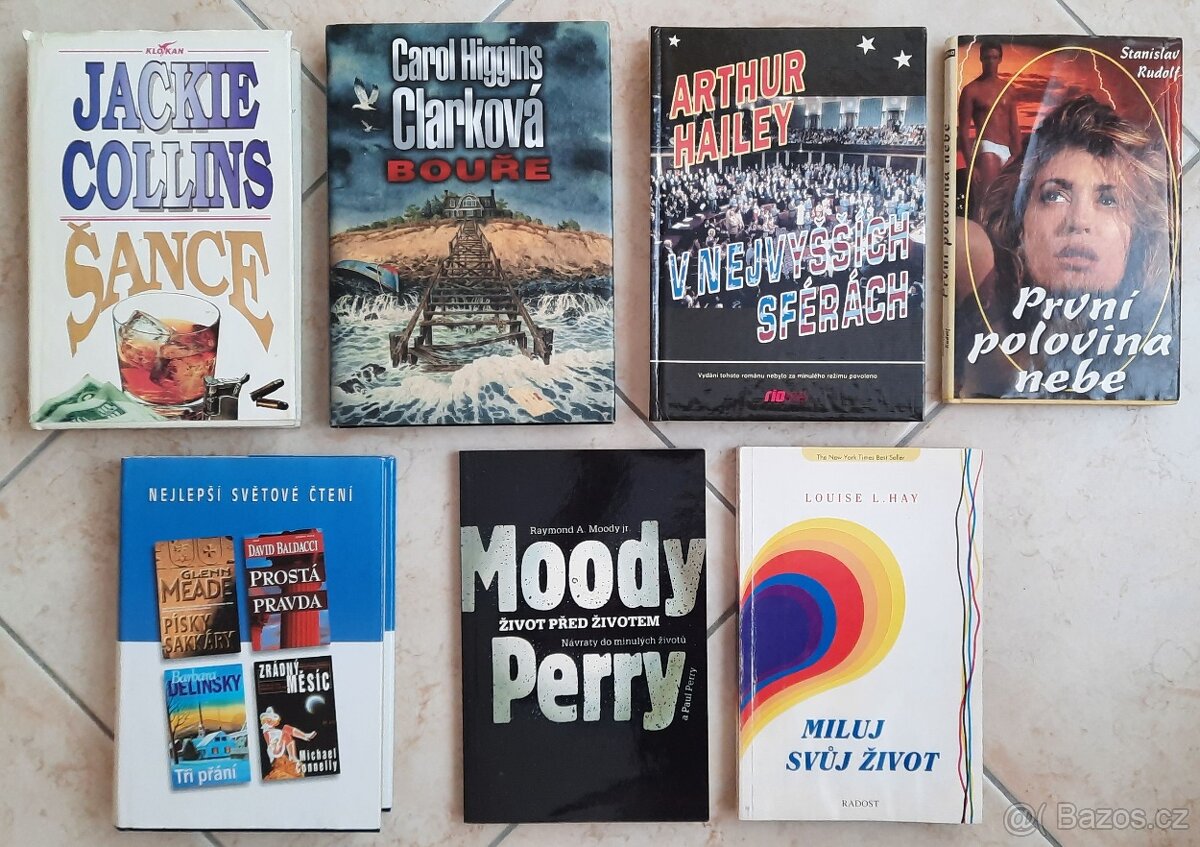 Soubor 7 knih (Collins, Clark, Hailey, Moody, Rudolf, Hay,..