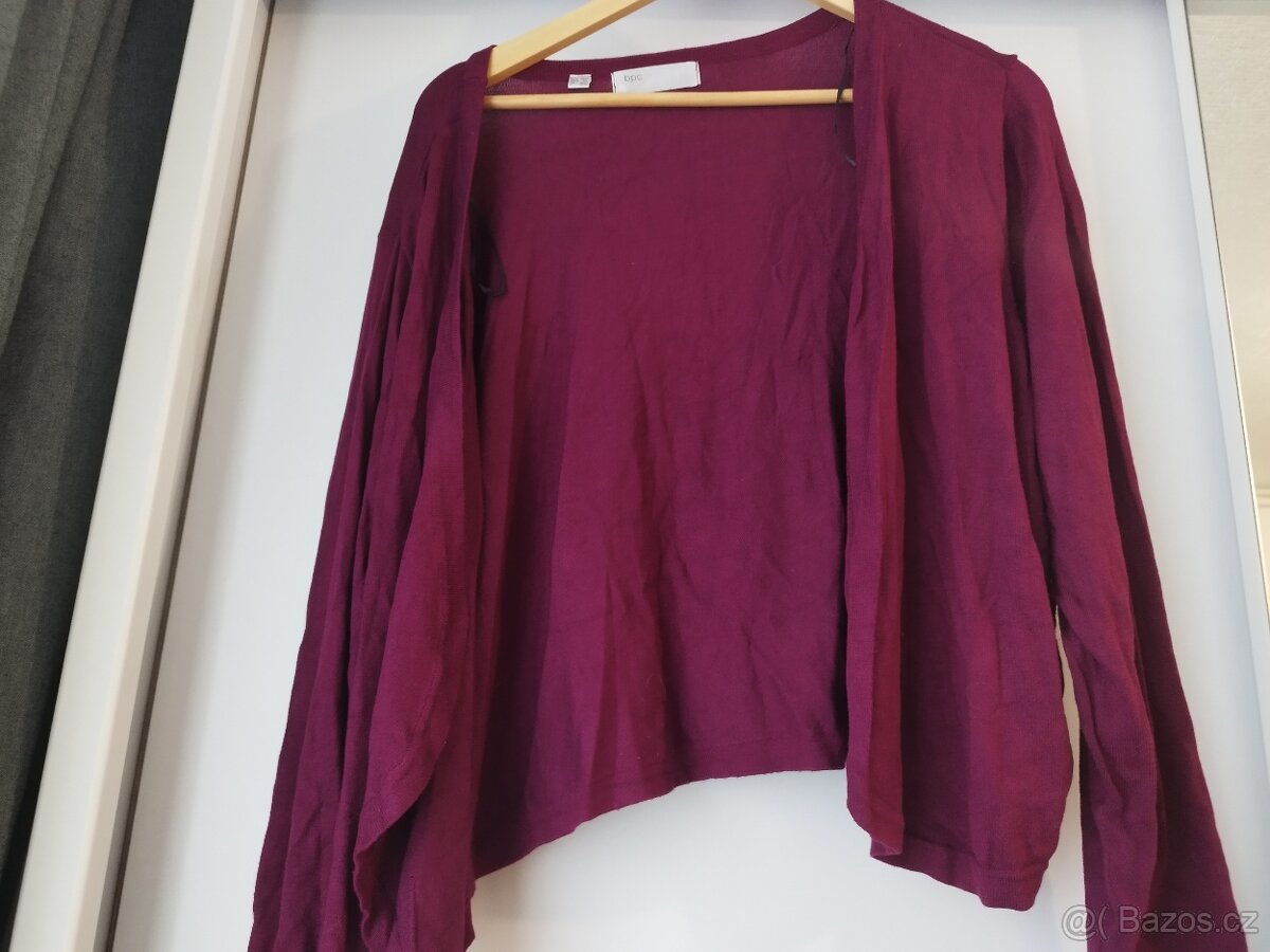 Tmavě růžový kardigan