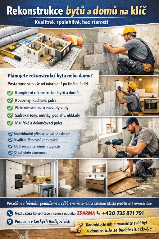 Rekonstrukce bytů a domů na klíč