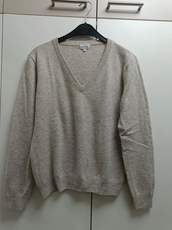 Dámský béžový vlněný svetr, vel. L