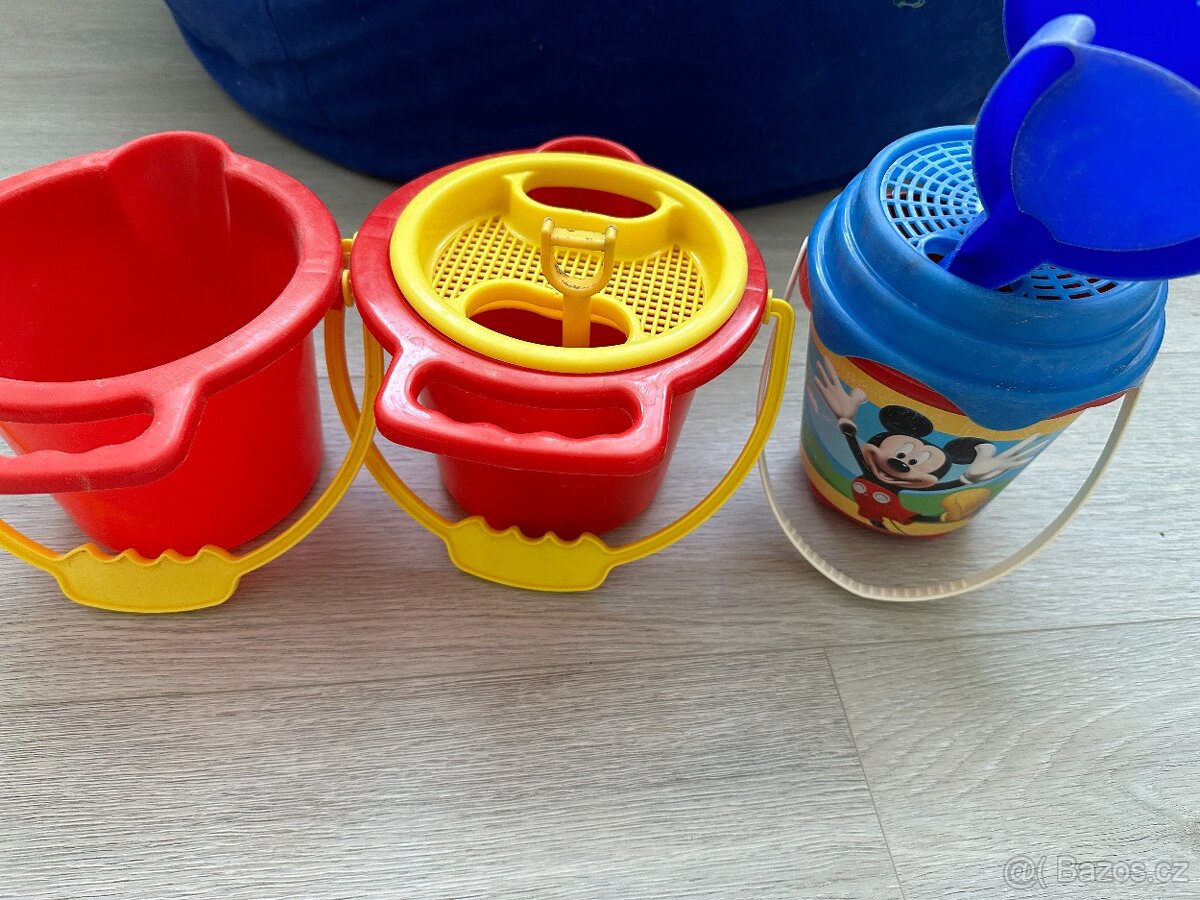 Disney Mickey Sada na písek - kyblík, lopatka, sítko, 8 ks