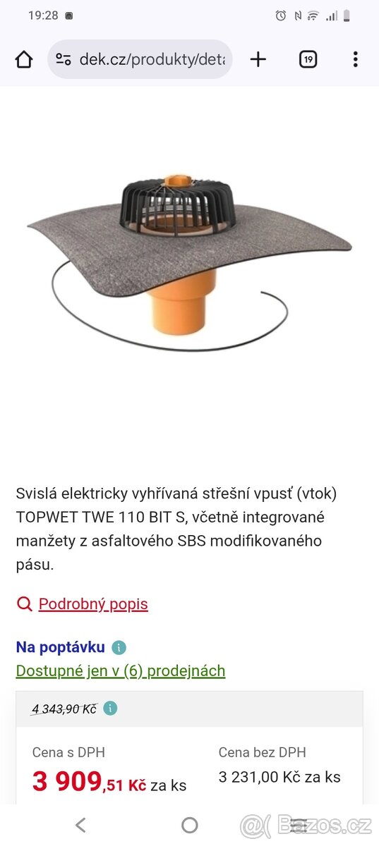 TopWet vyhřívaná vpust