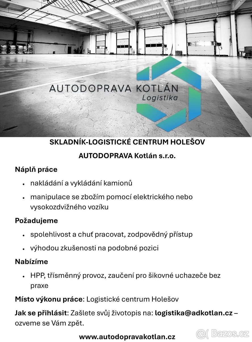 Skladník – Logistické centrum Holešov
