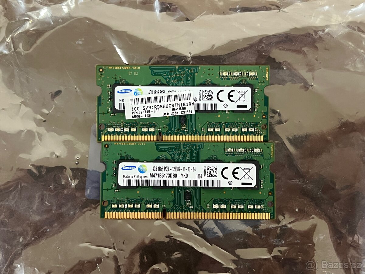 Samsung 2x4gb (8gb) DDR3L so-dimm 1600MHz