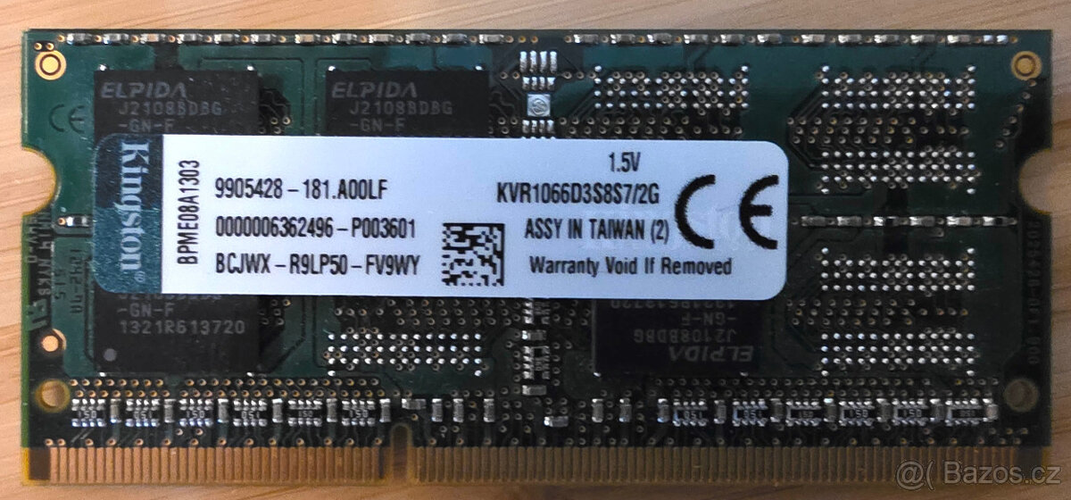 2GB DDR3 SODIMM 1066MHz DDR3 CL7