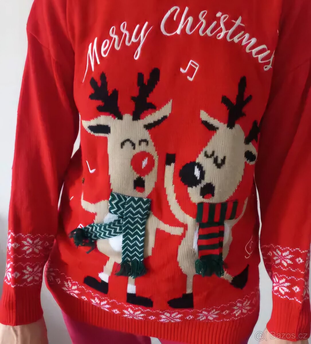 Nový i s cedulkou vánoční svetr Reserved červený M