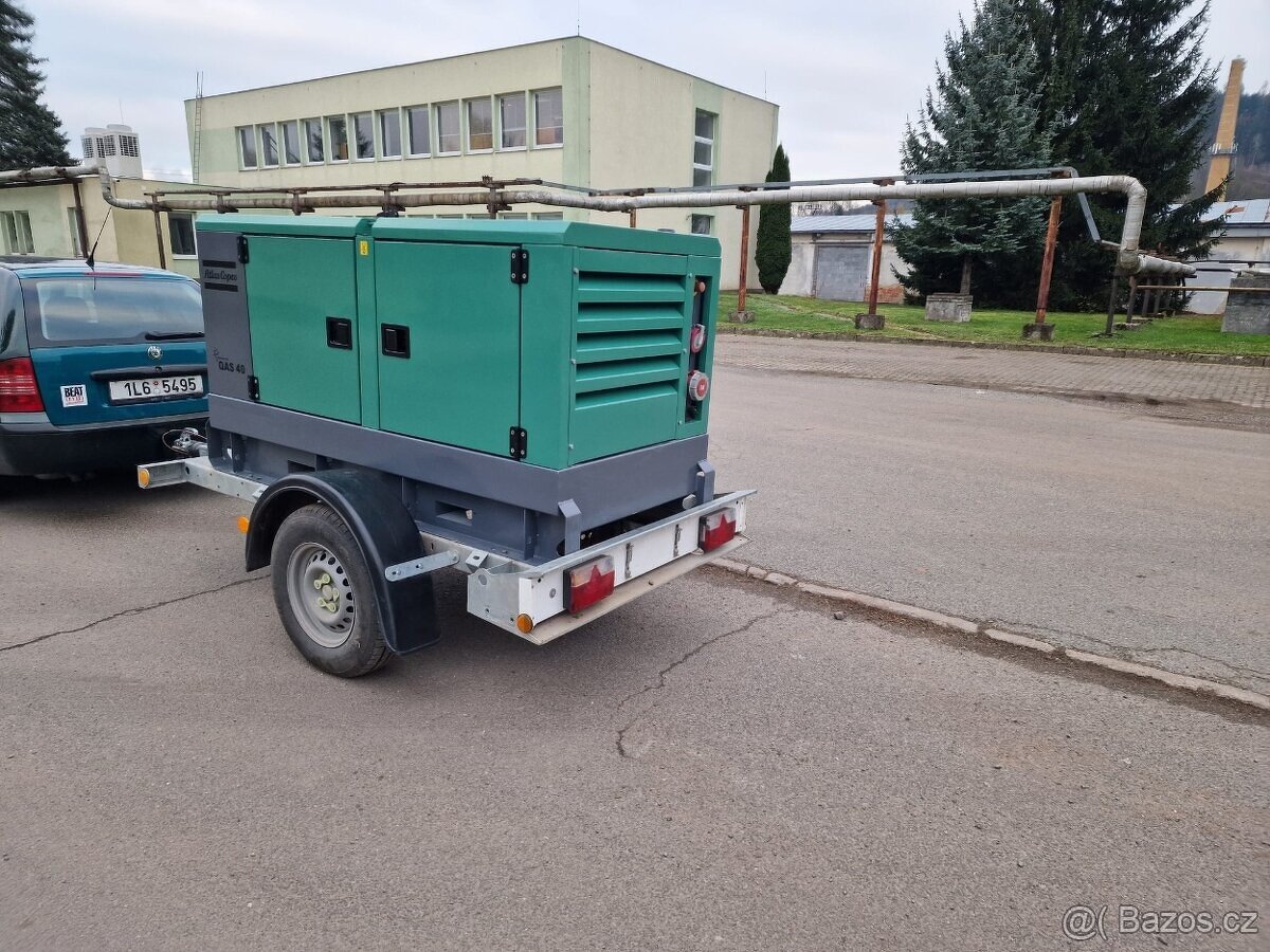 Atlas Copco QAS40 40kVA, dieselovy jednonápravový generátor,