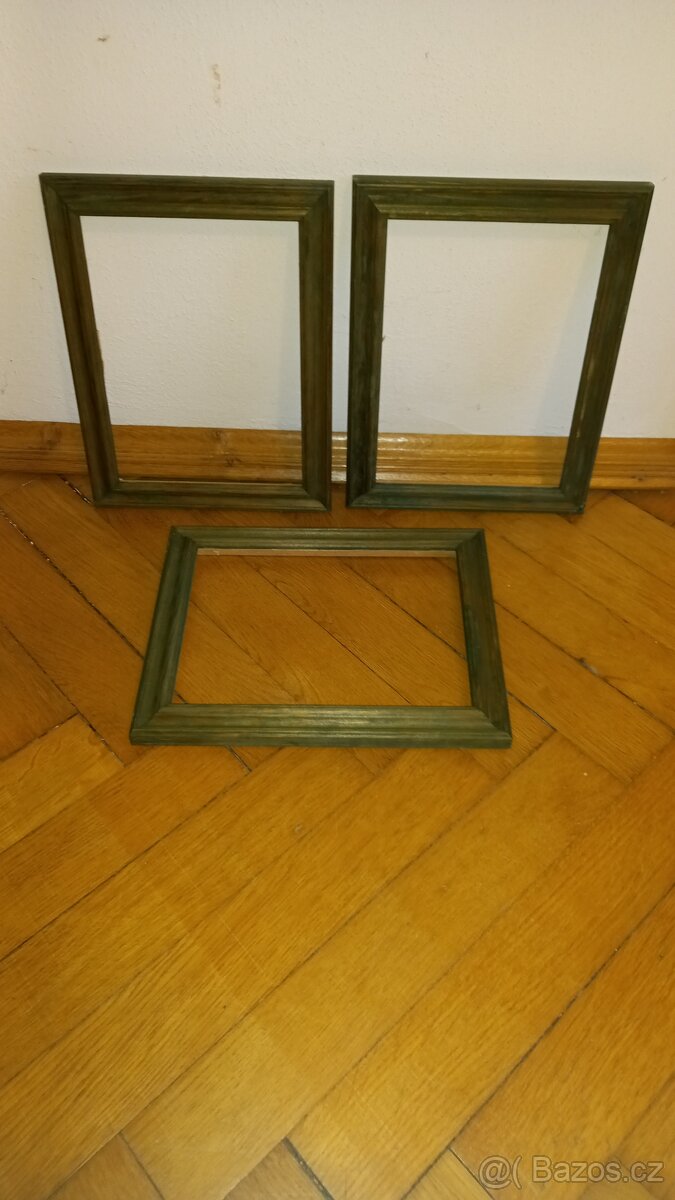3x dřevěný rámeček na obrázek