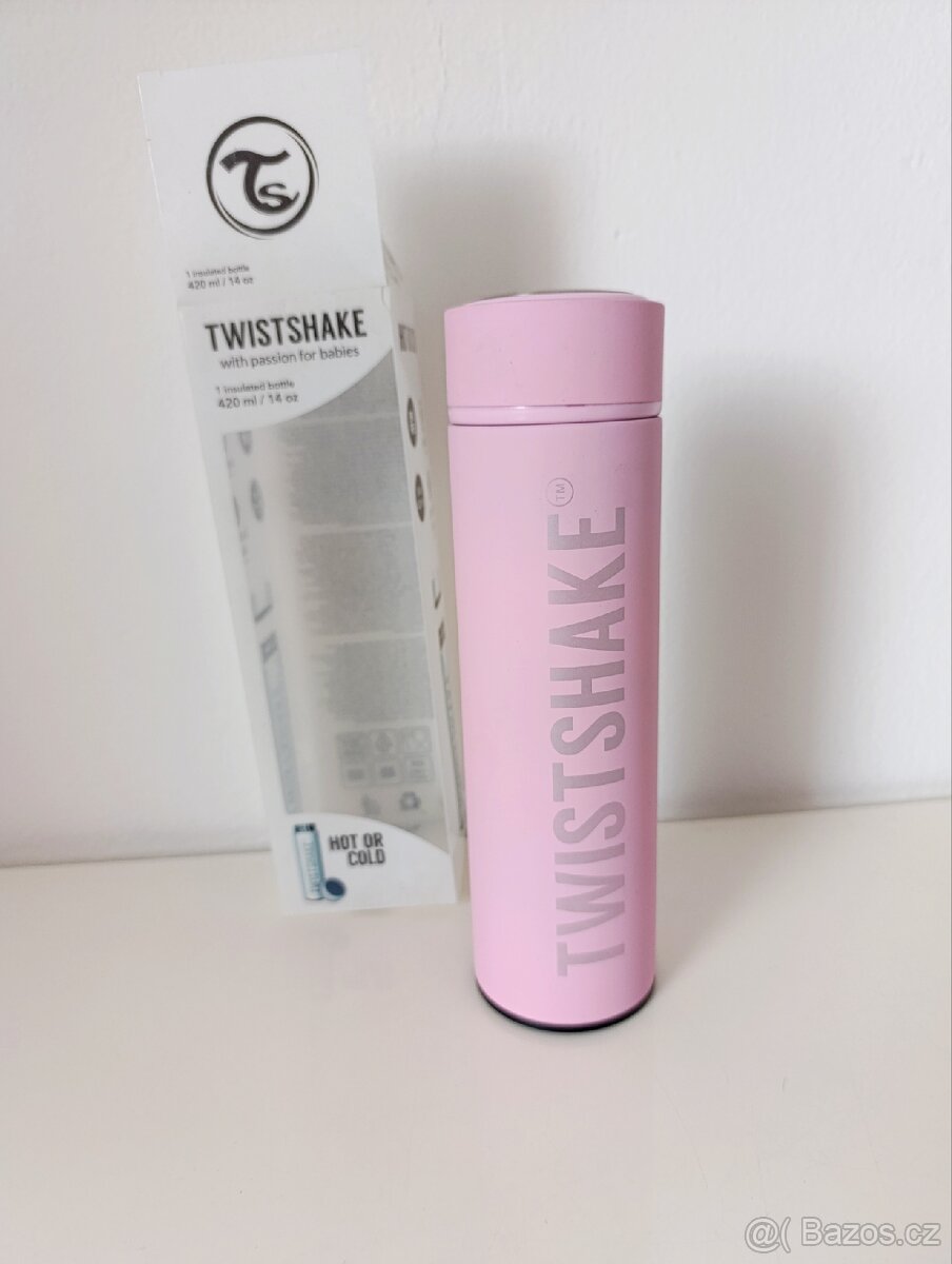 Nová nerezová termoska Twistshake 420 ml pink