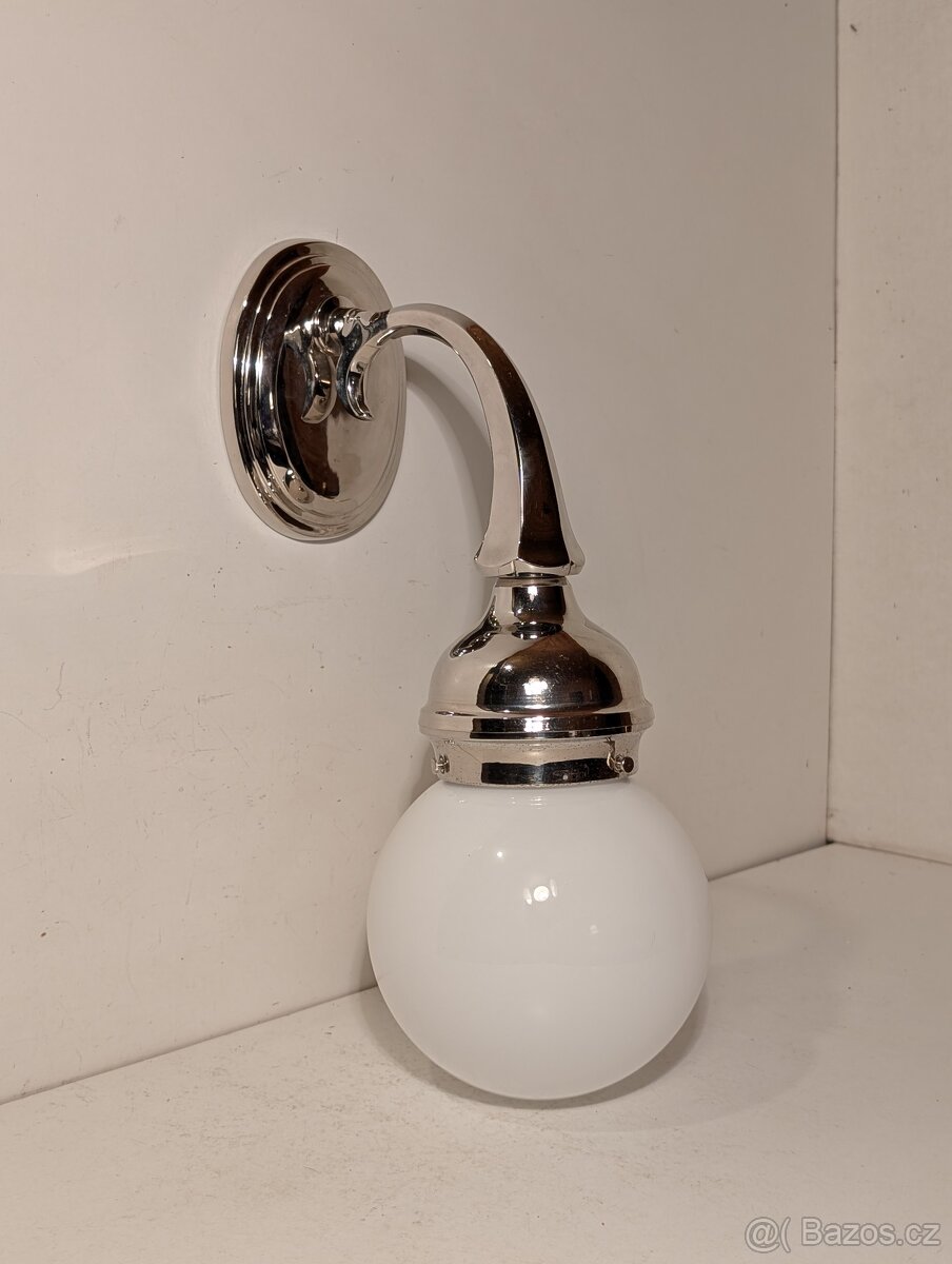 Art Deco nástěnná mosazná lampička , TOP stav