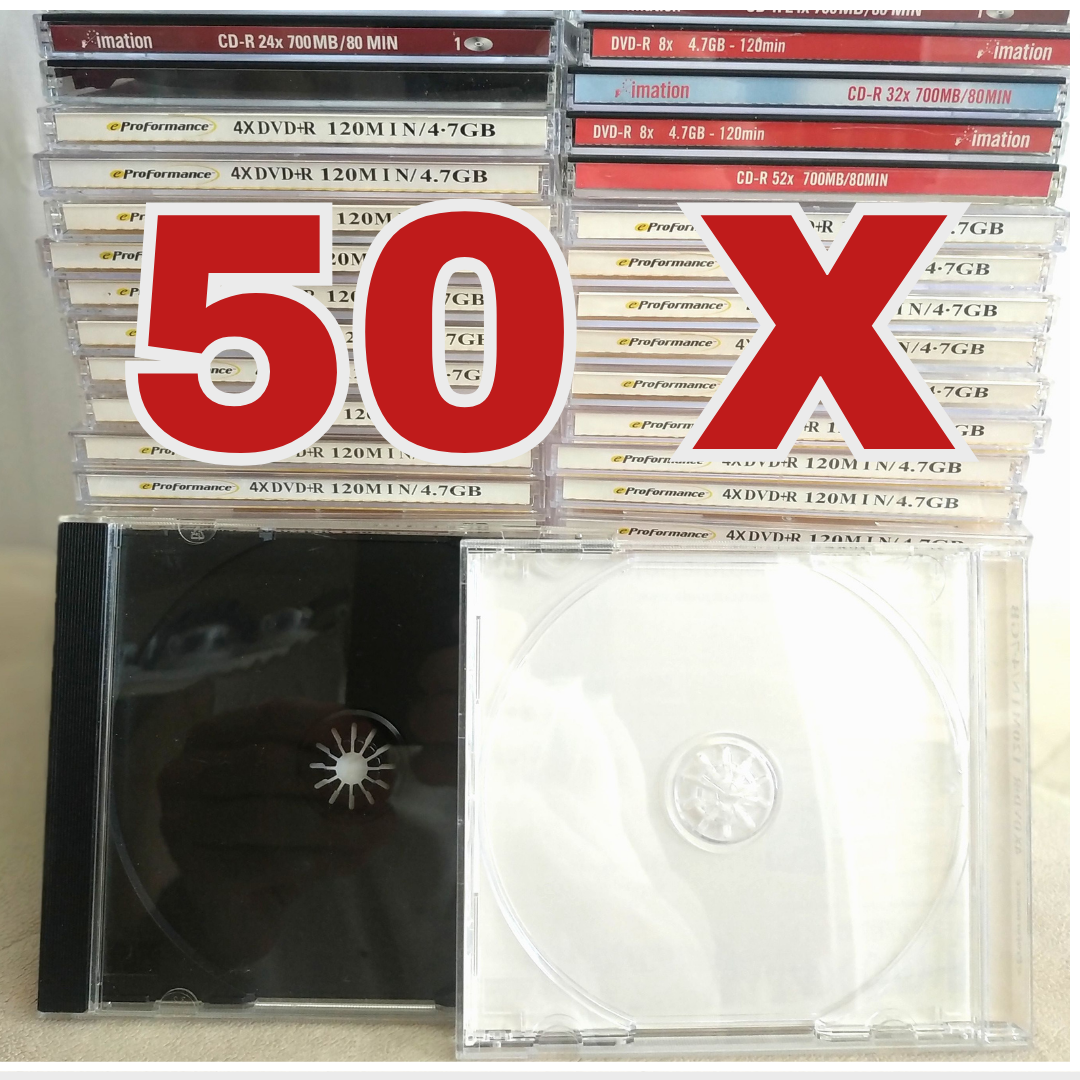 50x obaly 10,4 mm pro CD, DVD, Blu-ray