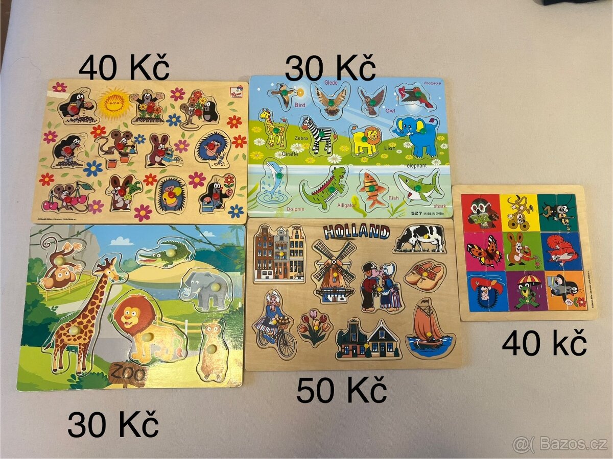 dřevěné vkládačky různé