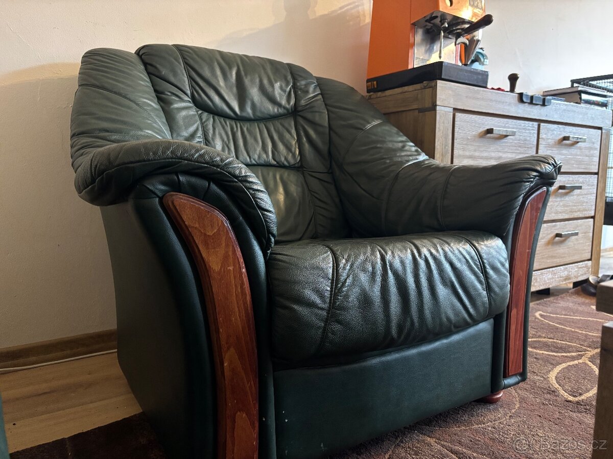 Celokožená sedací souprava