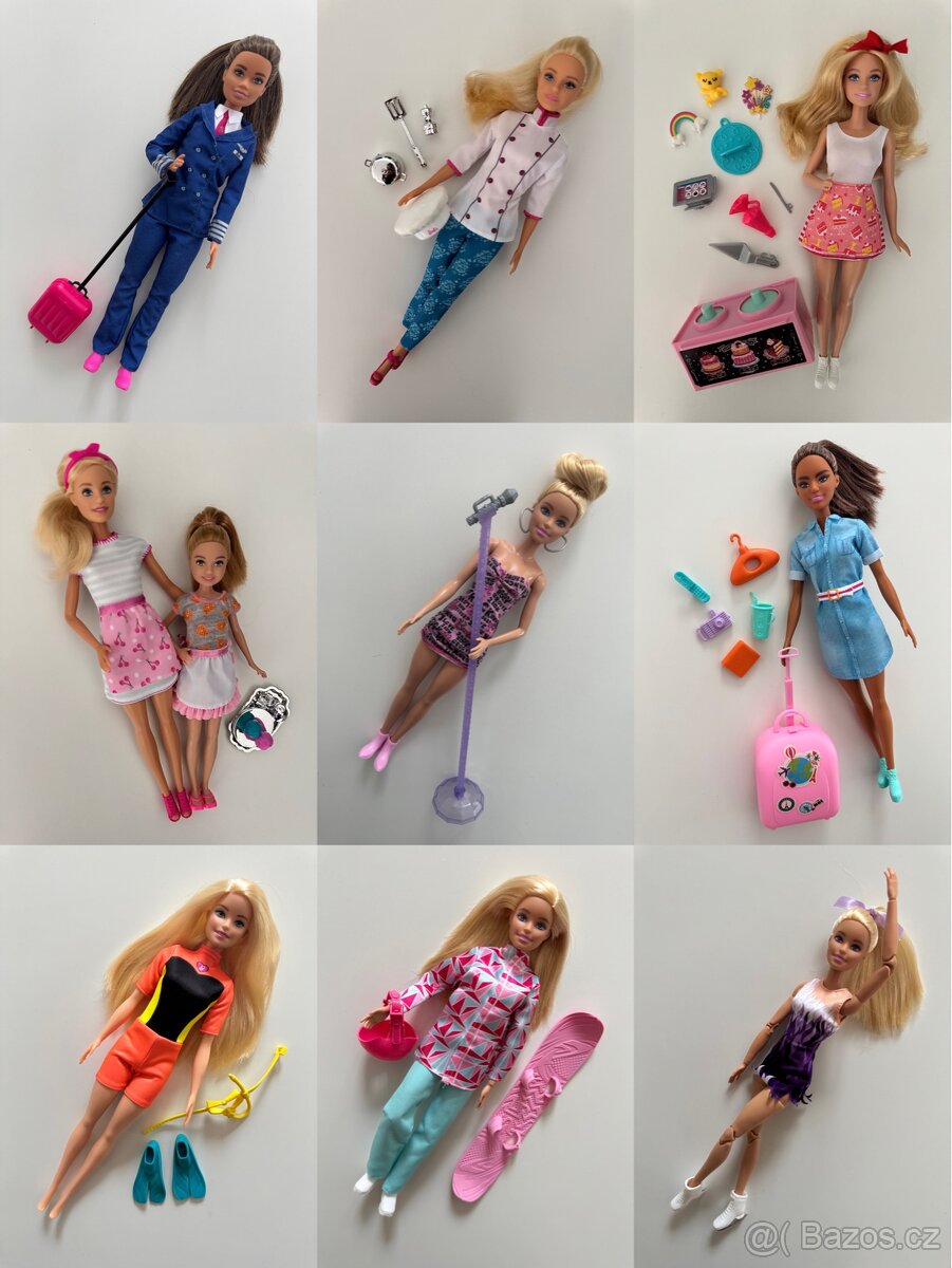 Barbie povolání a hobby (panenky a herní sety)