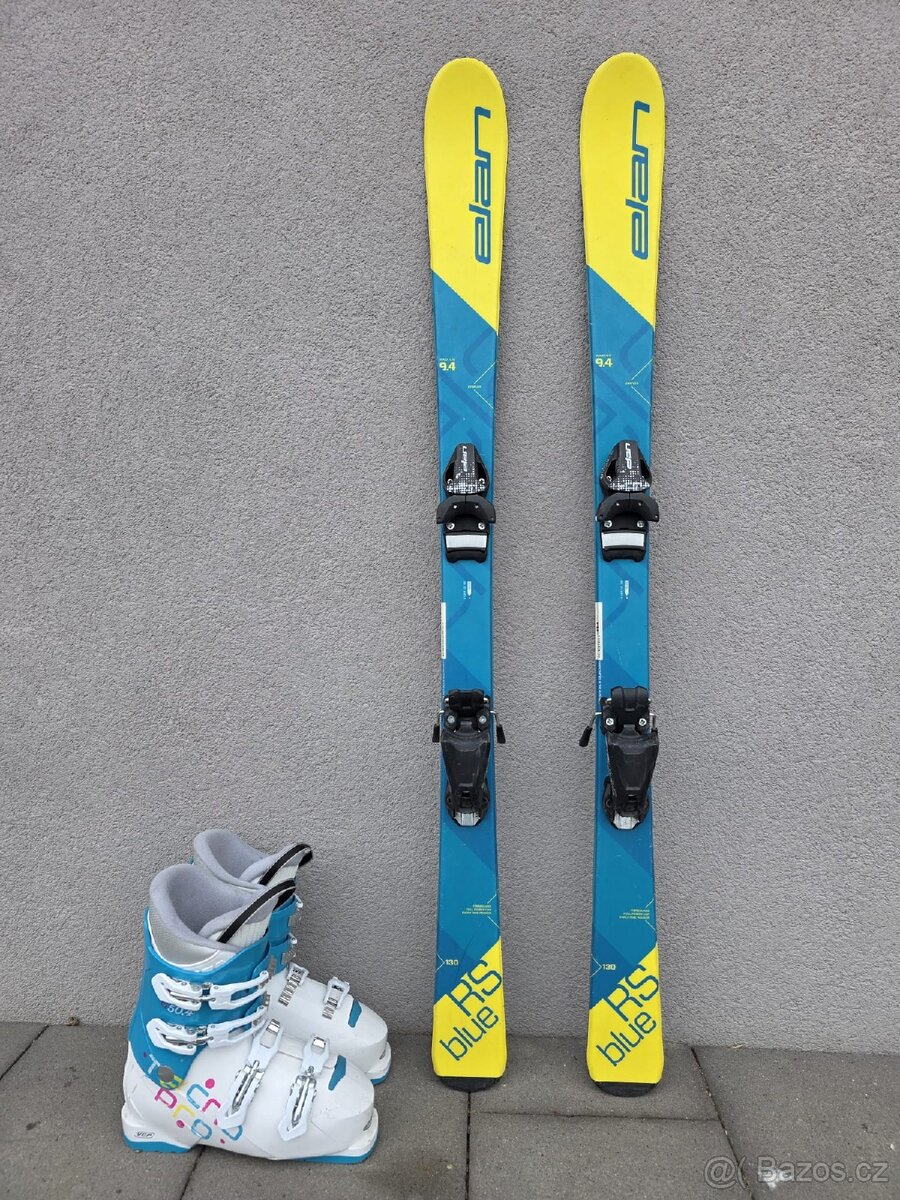 Lyže ELAN RS BLUE, 130 cm + lyžáky TECNO PRO