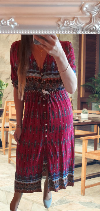 Vzorované letní dlouhé šaty