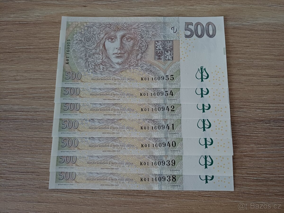 Bankovka 500Kč série K01