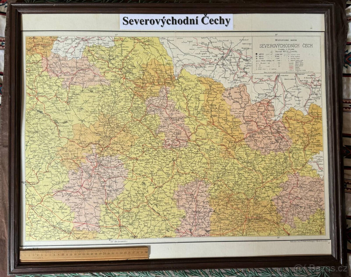 stará místopisná mapa Severovýchodní Čechy
