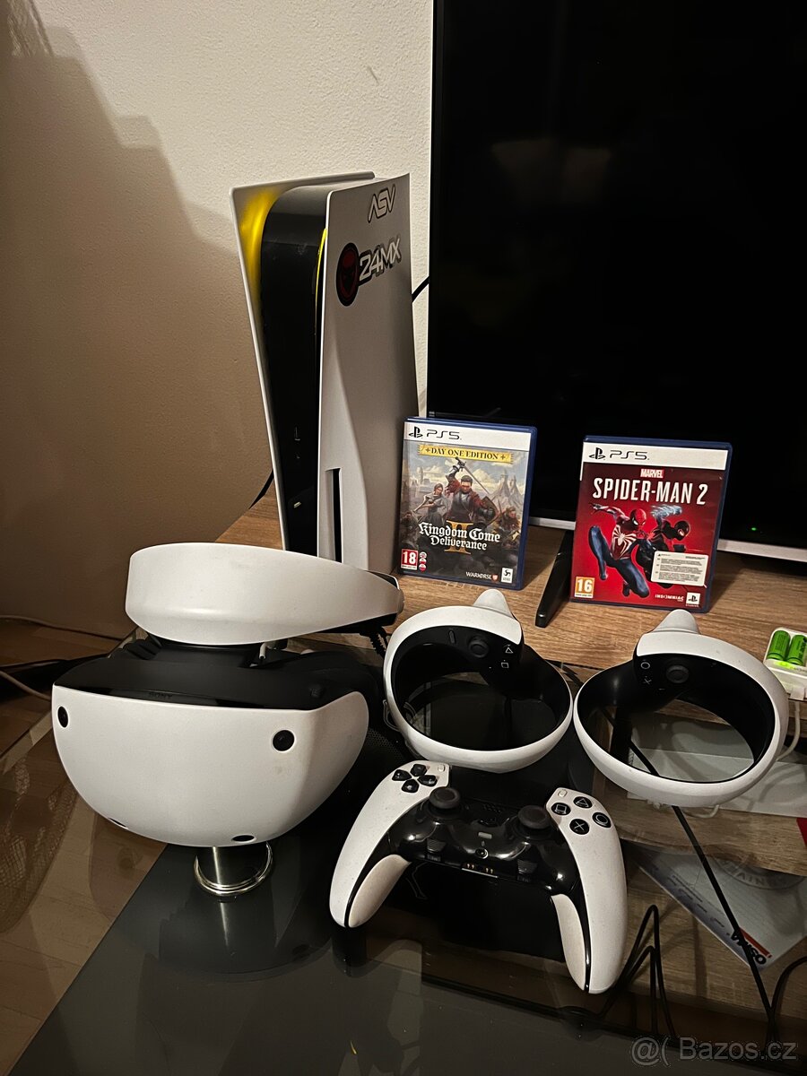 PS5 mechanika + VR2 + wireles edge controller + hry