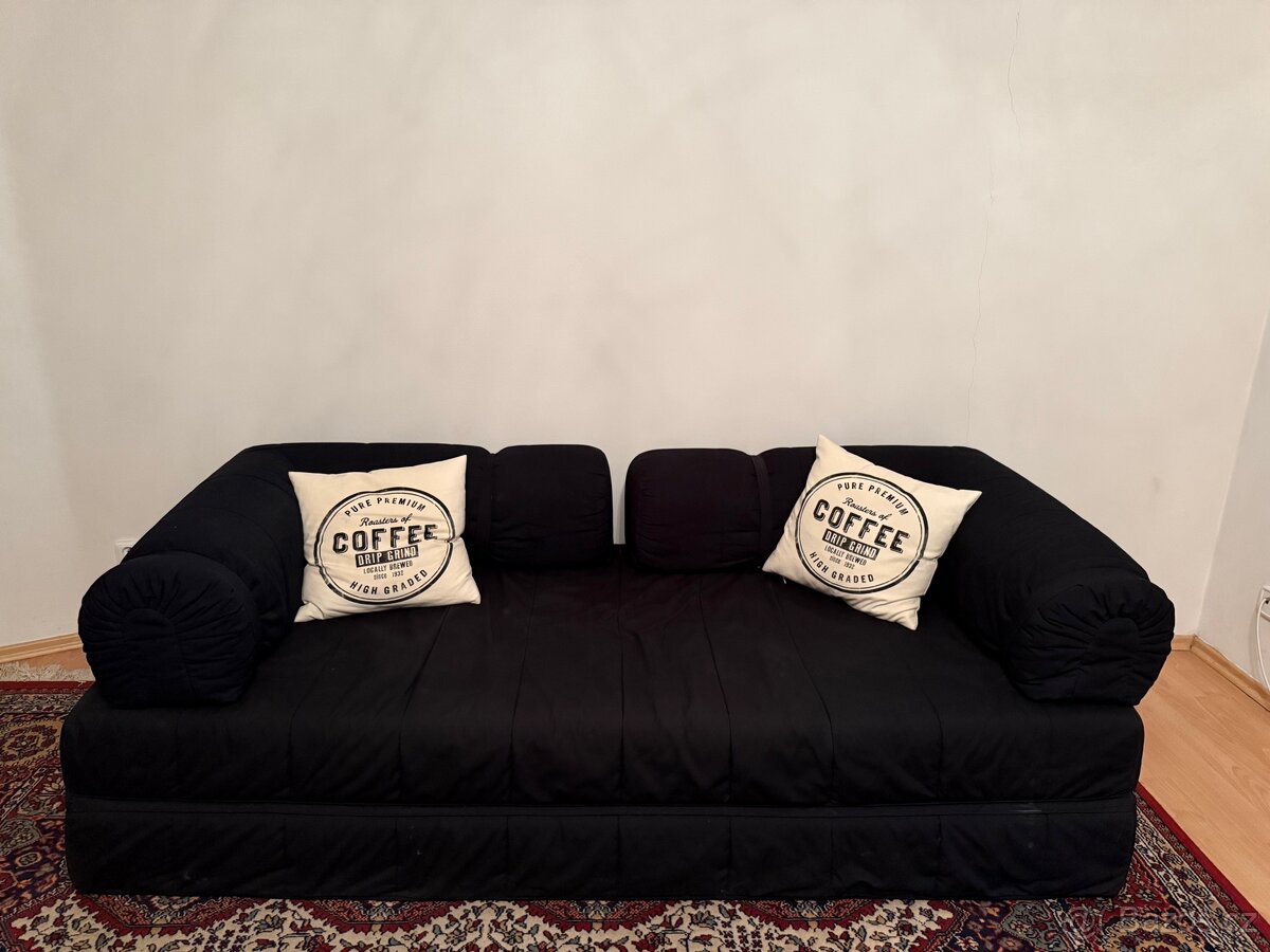 Ikea Grinda rozkladaci sofa bed postel cerny gauc