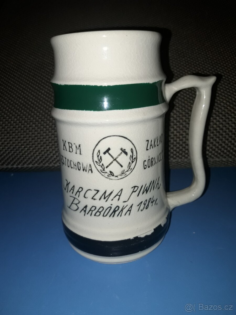 Pivní korbel hornický-keramika