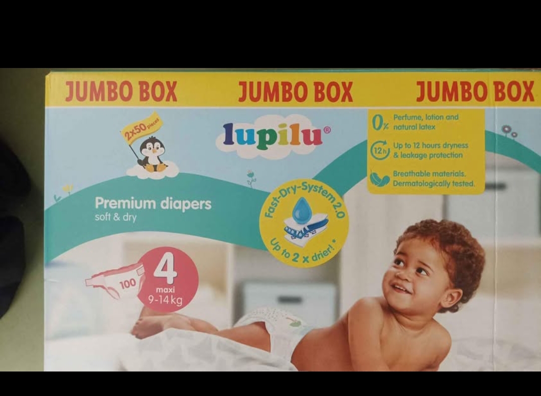 Plenky Lupilu jumbo box soft&dry Velikost 4 100 ks