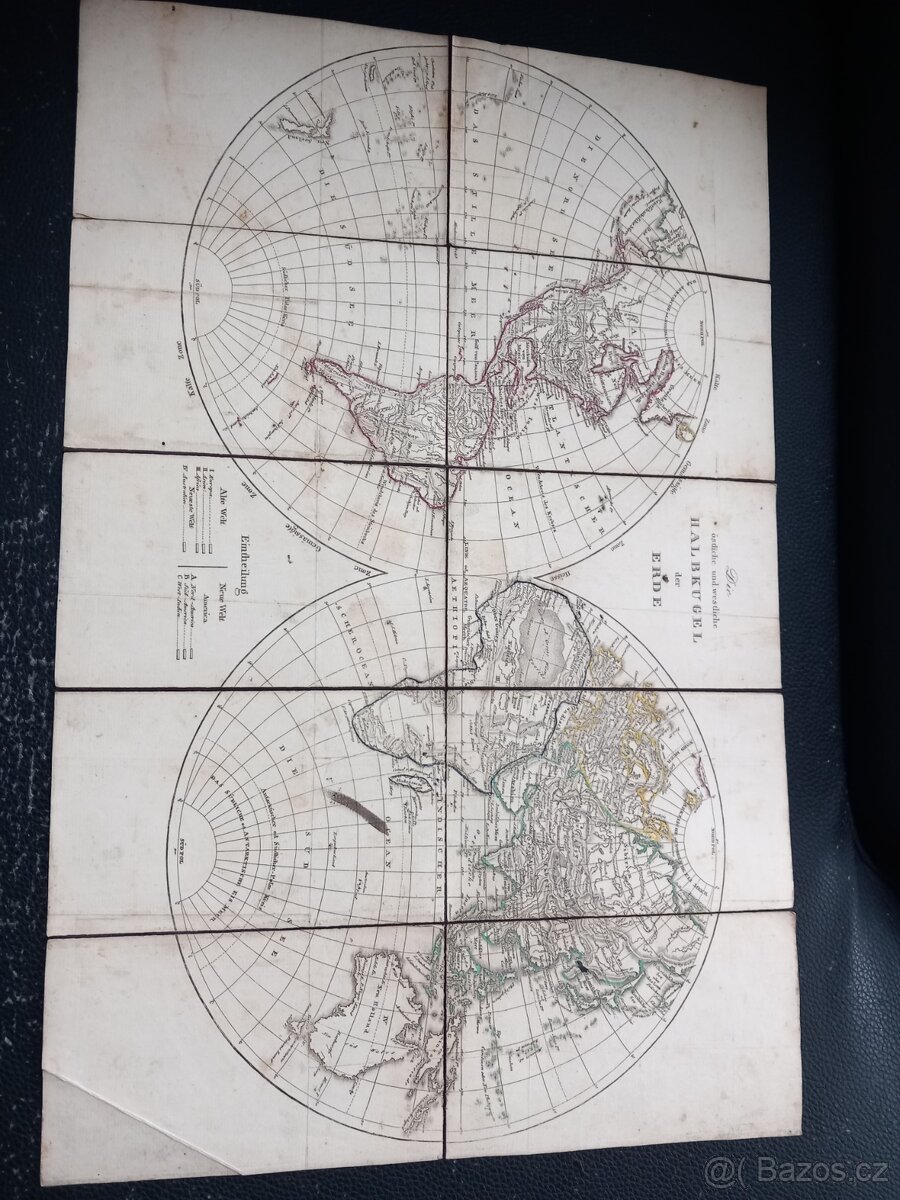 Stará mapa-Halbkugel der erde