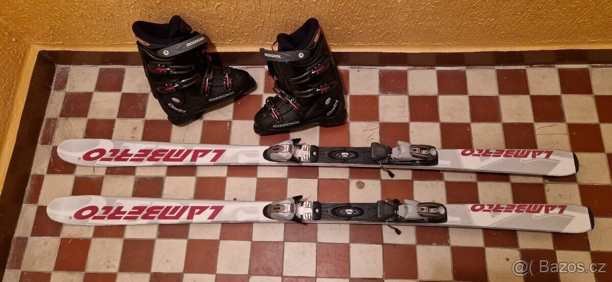 Prodám lyže, lyžáky, pánský komplet