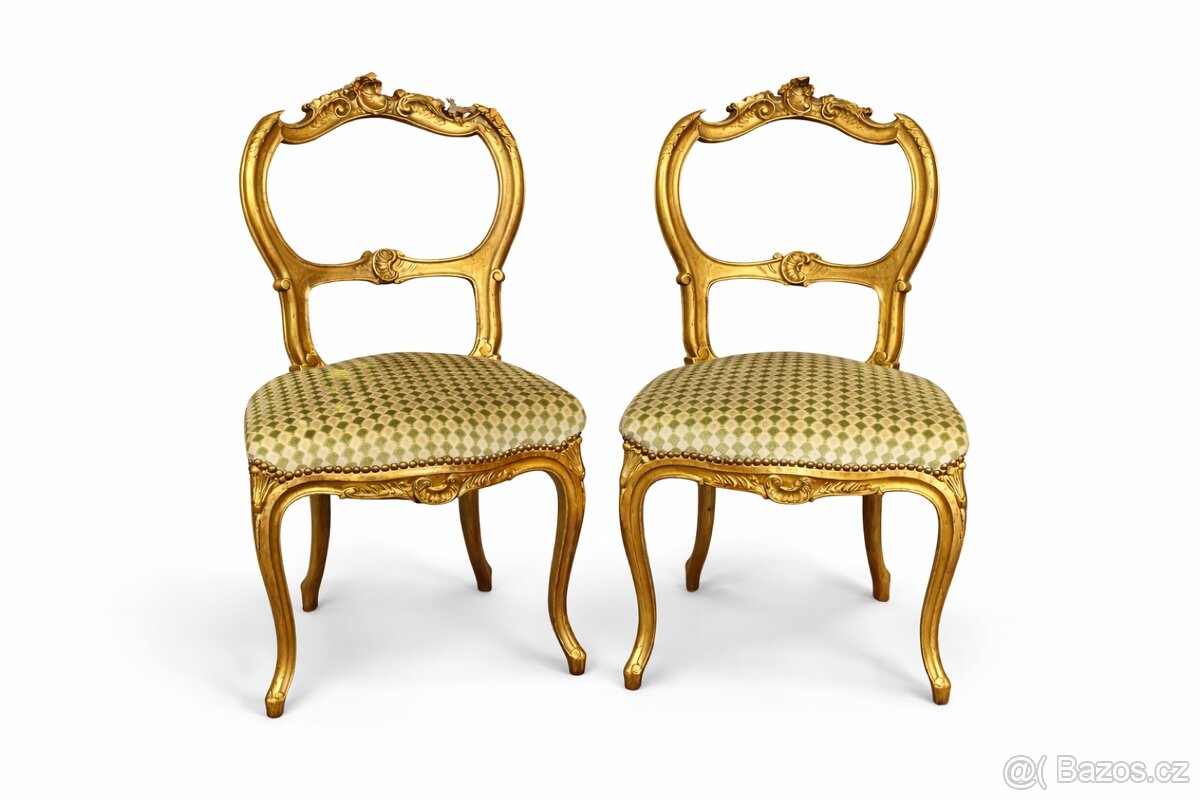 Vintage křesla ve stylu Ludvík XV – pár