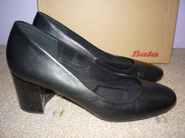 Černé lodičky Baťa, vel.38 z pravé kůže