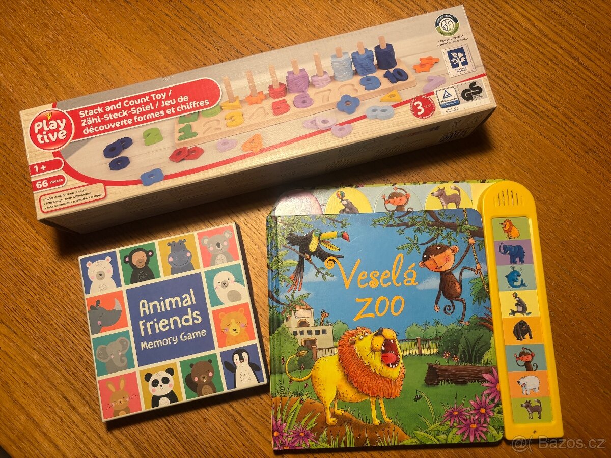 Hry pro děti Pexeso, knížka se zvuky a čísla