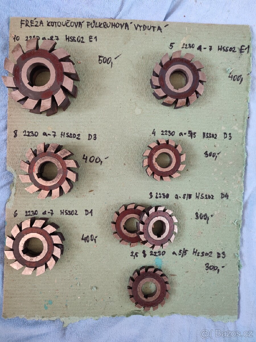 Kotoučová fréza půlkruhová vydutá