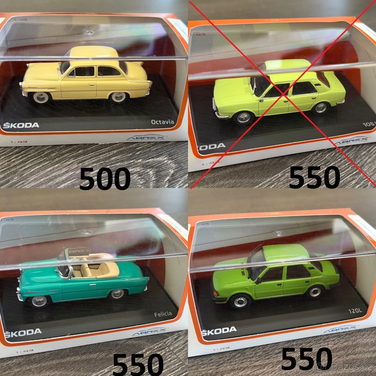 Prodám modely Škoda abrex 1:43