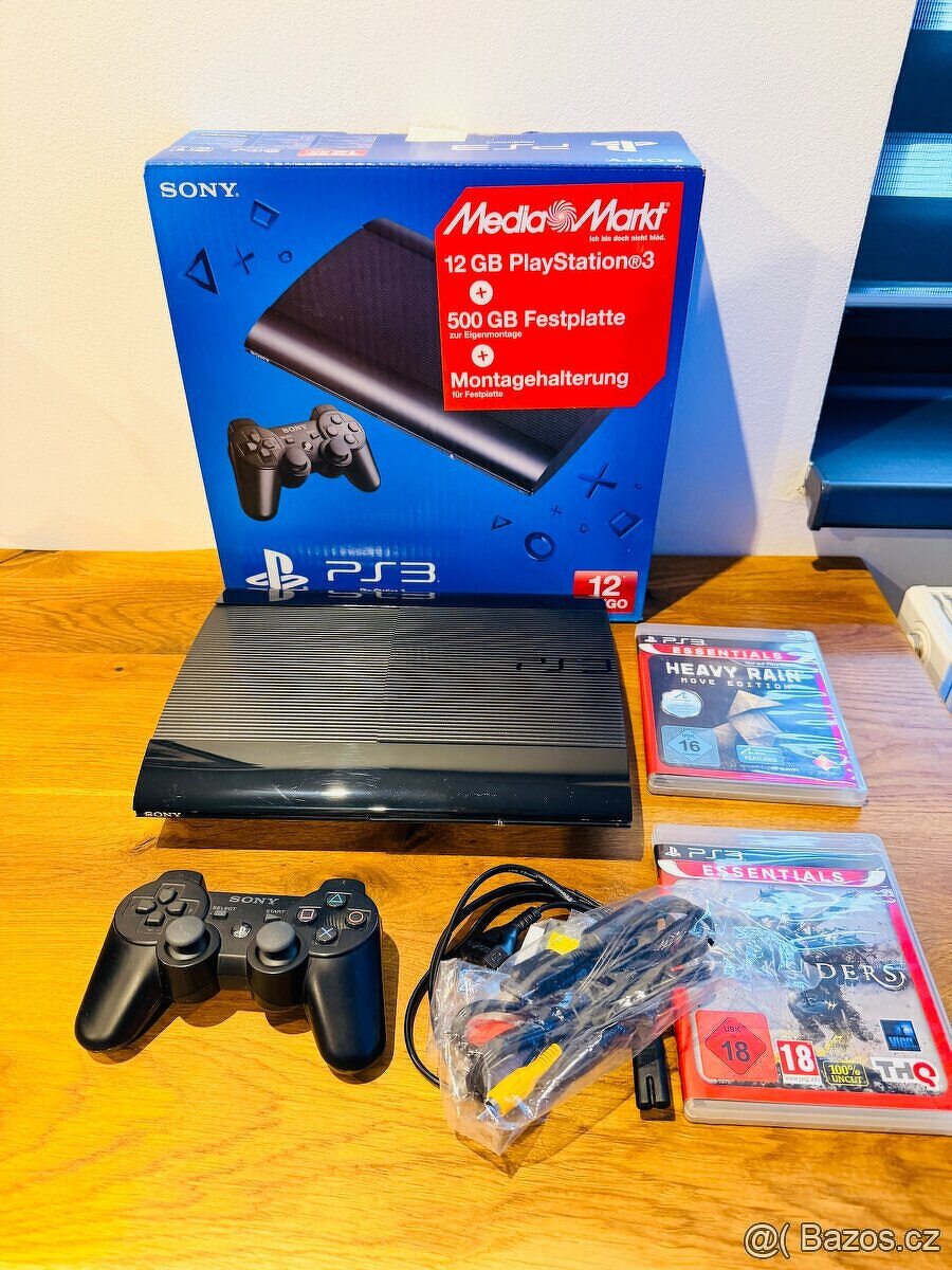 Sony PS3 Super Slim 500GB + hry – TOP stav