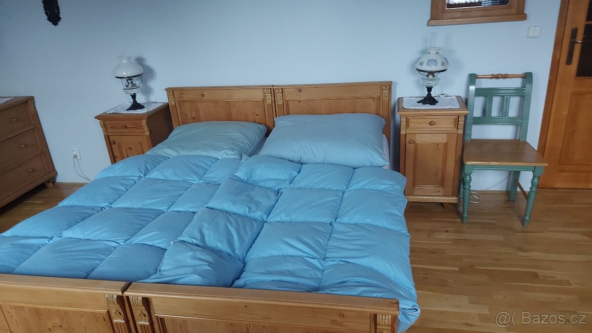 2x Péřová peřina a 2x polštář s povlečením