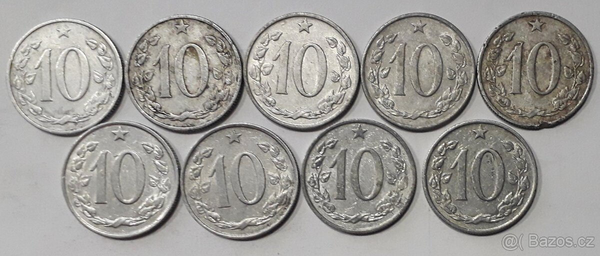 Mince 10 haléř 1962, 1963, 1967 a 1969