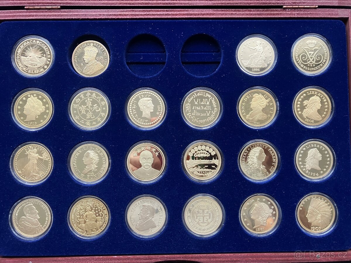 SBĚRATELSKÁ SADA REPLIK SLAVNÝCH ZLATÝCH MINCÍ SVĚTA