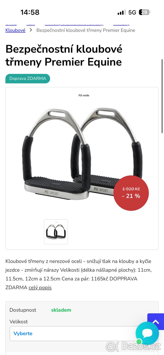 Třmeny Premier Equine