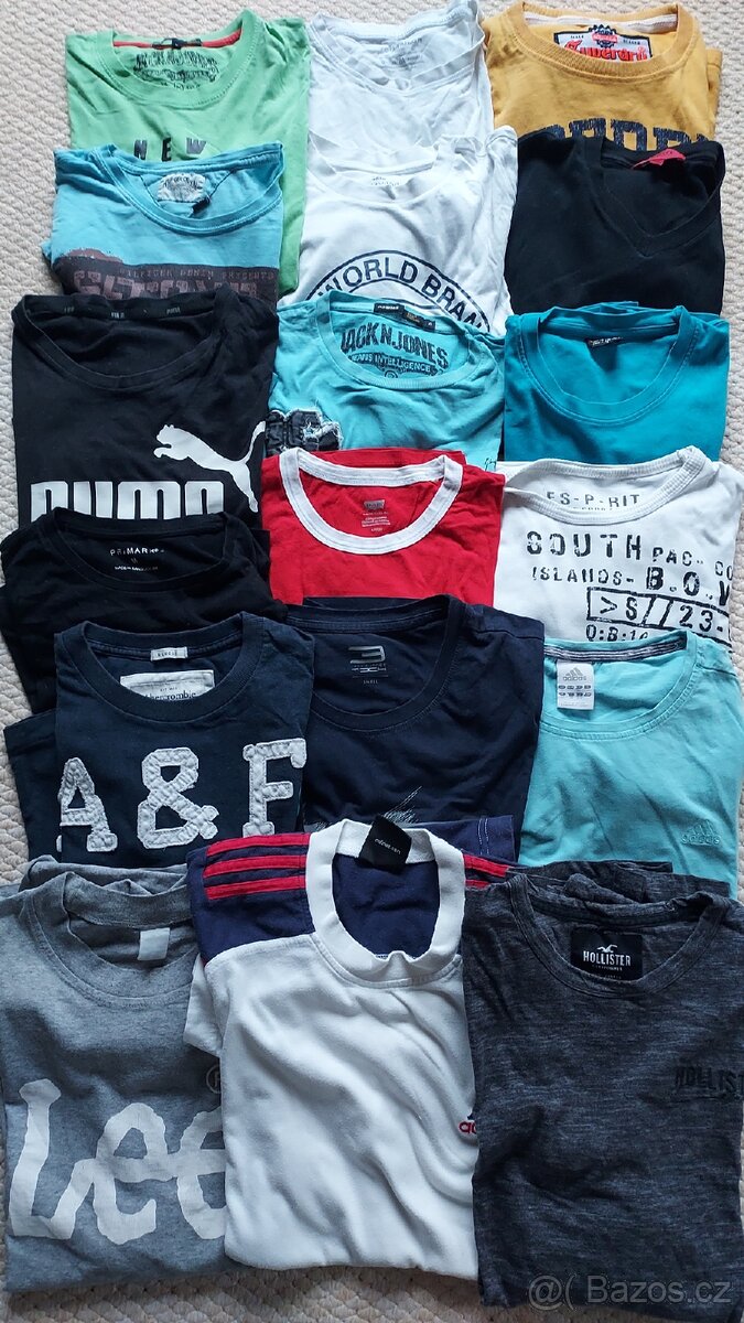 18× pánská trička S–M – balík pro další prodej