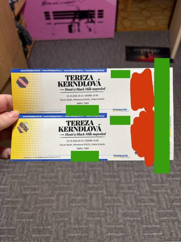 2 vstupenky na stání - Tereza Kerndlová 10. 10. 2026
