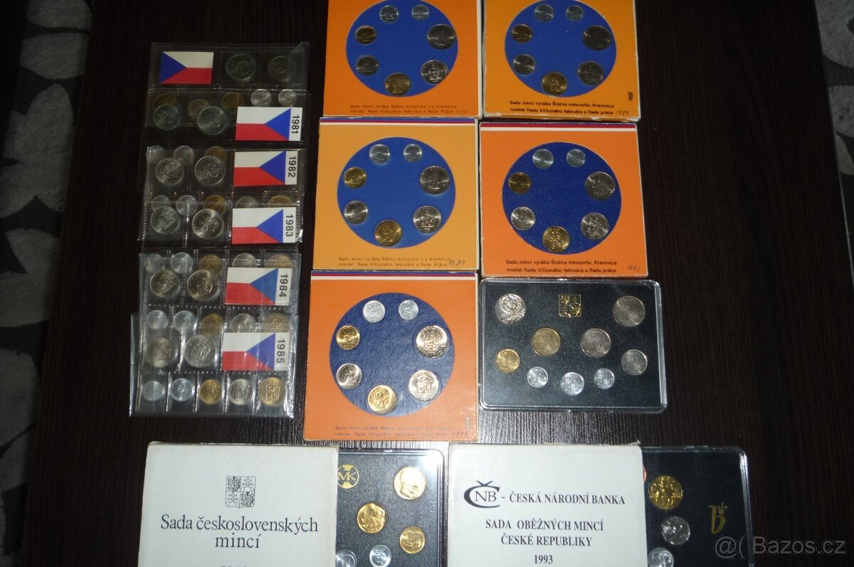 Sbírka sad oběžných mincí Československo 1980-1993