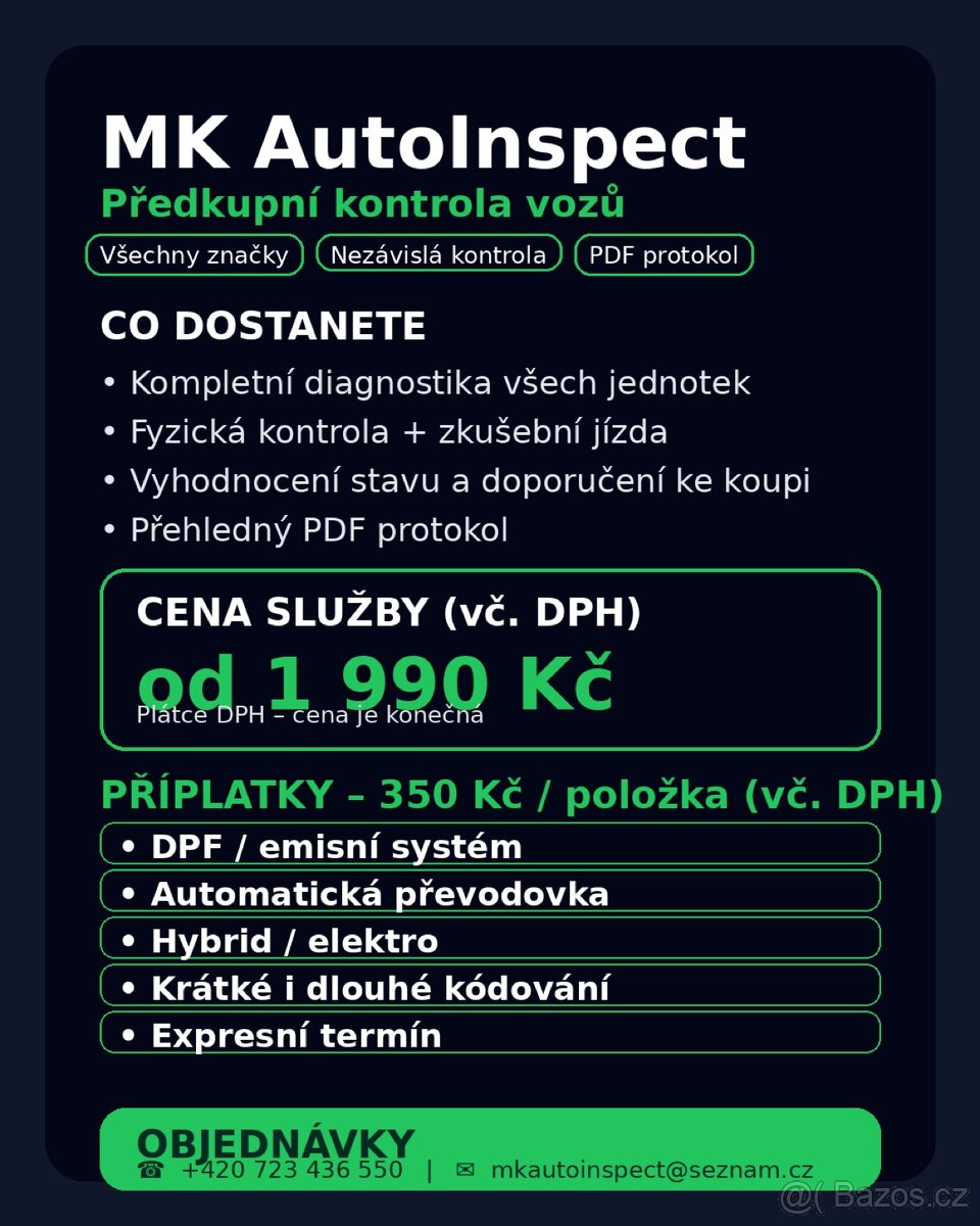 MK AutoInspect- předkupní kontrola vozů