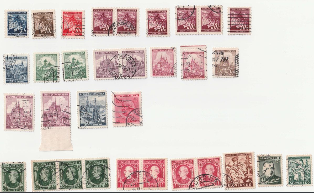 Staré poštovní známky Protektorát Slovenský Stát