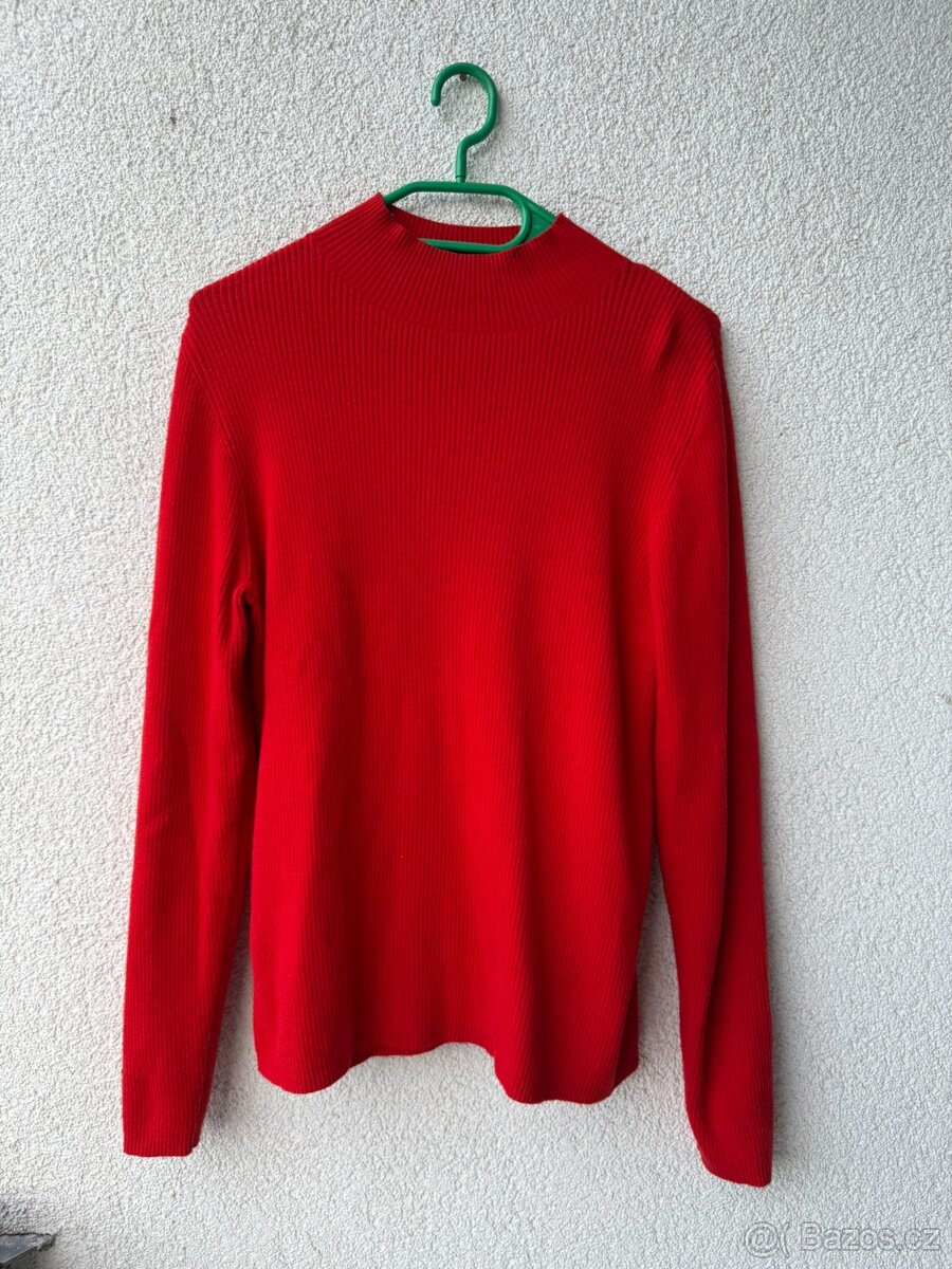 Červený oversized svetr F&F