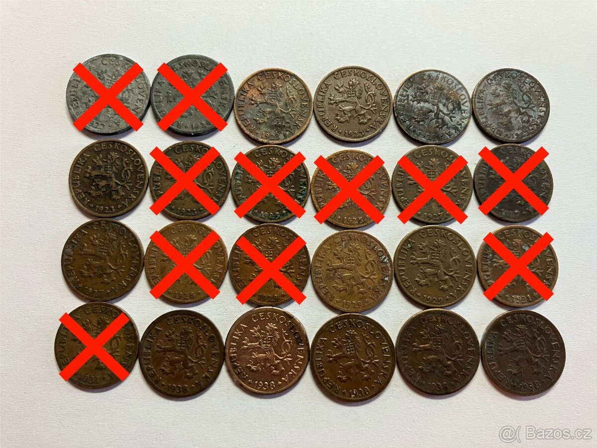 Československo 1918 - 1960 ČSR mince v obyčajnom stave