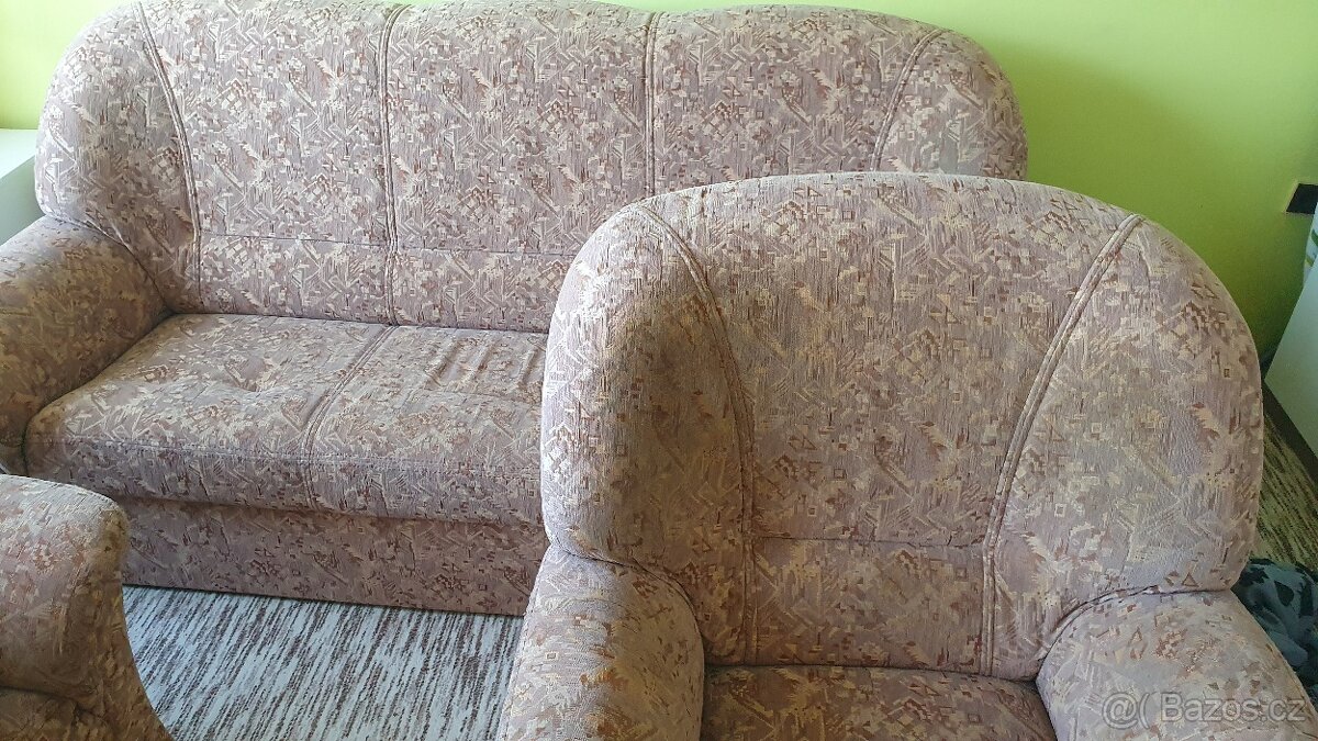 Sedací souprava + 2x křeslo + taburet