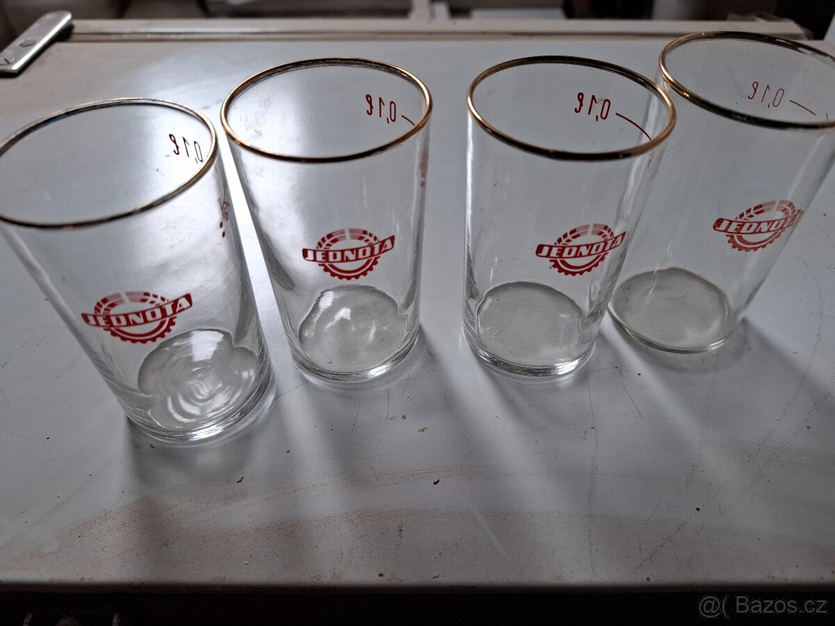 Retro skleničky 0,1l jednota