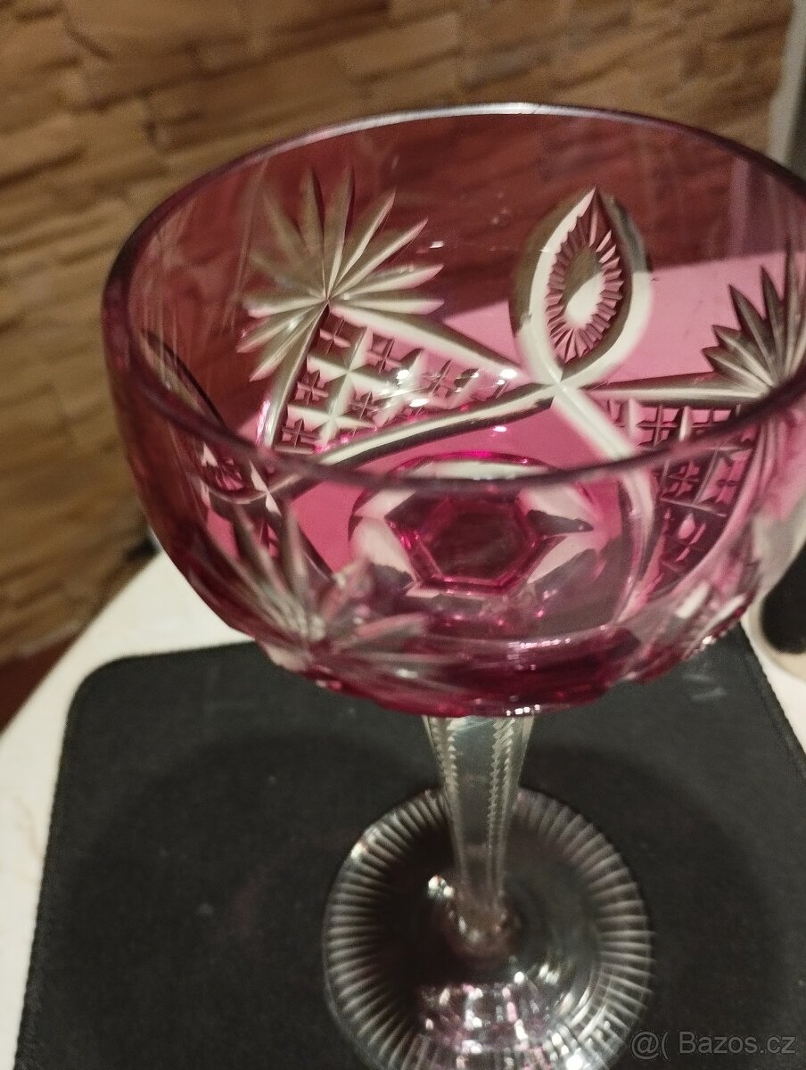 2x broušená sklenička